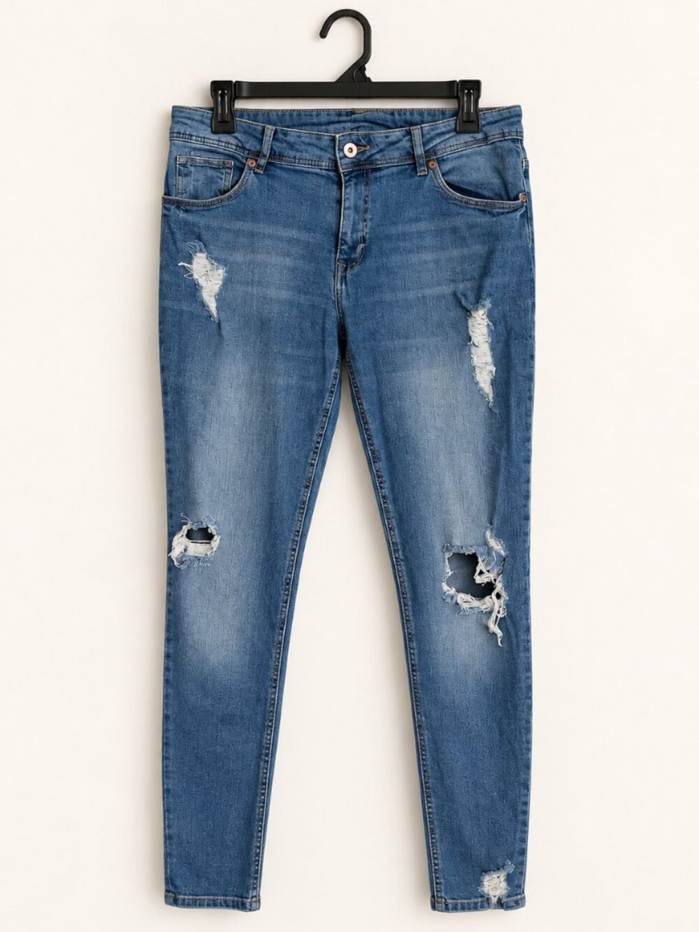 H&M Divided Distressed Skinny Jeans Medium Blue Wash Size 10